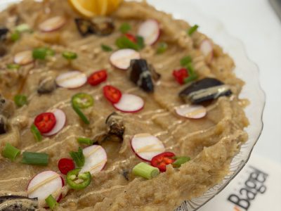 קרפצ'ו חציל עם סילאן וטחינה